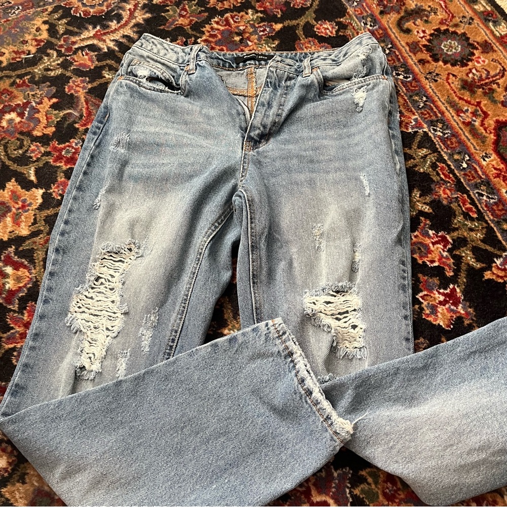 Bluenotes Light Blue Distressed Boyfriend Jeans